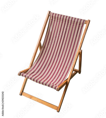striped wooden chaise longue