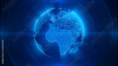 Global Hi-Tech World Map.