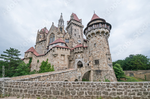  The medieval Kreuzenstein castle in Leobendorf village near Vienna photo