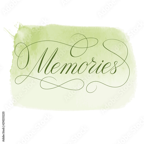 memories text calligraphy with flourish elements  vector 