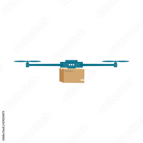 Logistics and delivery icon service of helicopter with package  isolated on white background