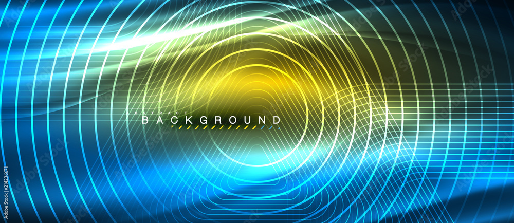Neon glowing lines, magic energy space light concept, abstract background wallpaper design Neon glowing lines, magic energy space light concept, abstract background wallpaper design
