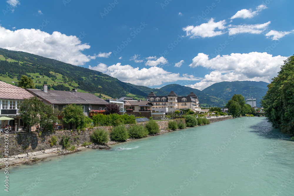 River and homes of Lienz, Austria