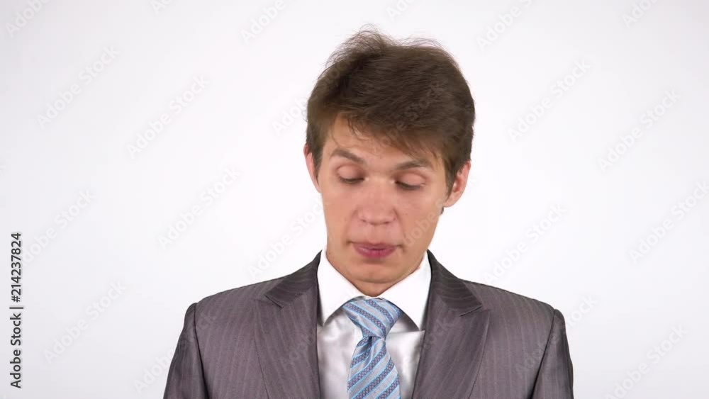 Happy Man Online Video Chat on white Background Happy Man Online Video Chat on white Background