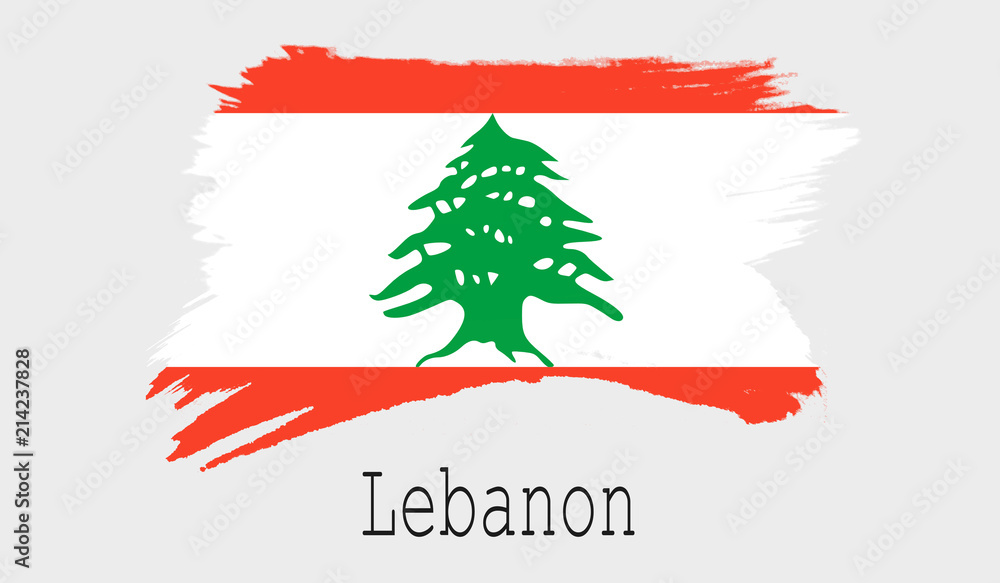 Lebanon flag on white background Lebanon flag on white background