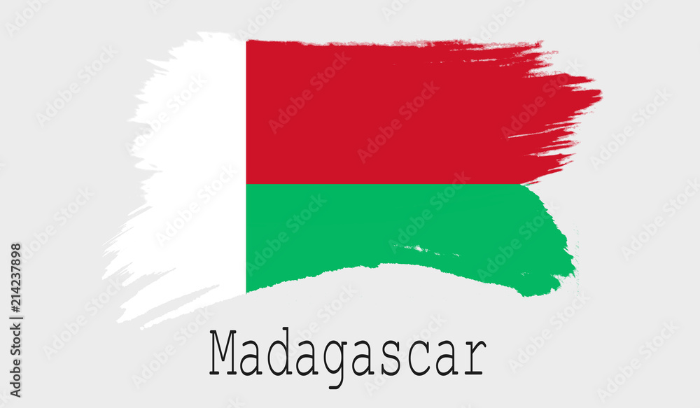 Madagascar flag on white background Madagascar flag on white background
