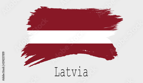 Latvia flag on white background