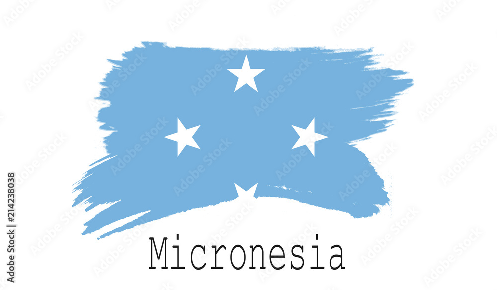 Micronesia flag on white background