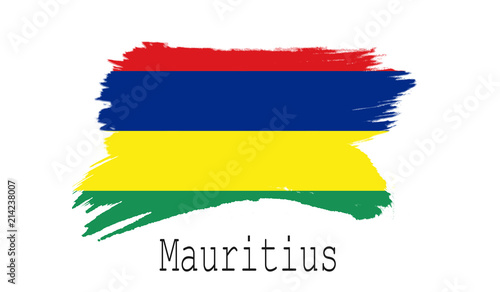 Mauritius flag on white background