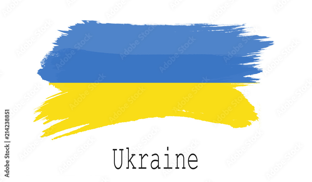 Obraz premium Ukraine flag on white background