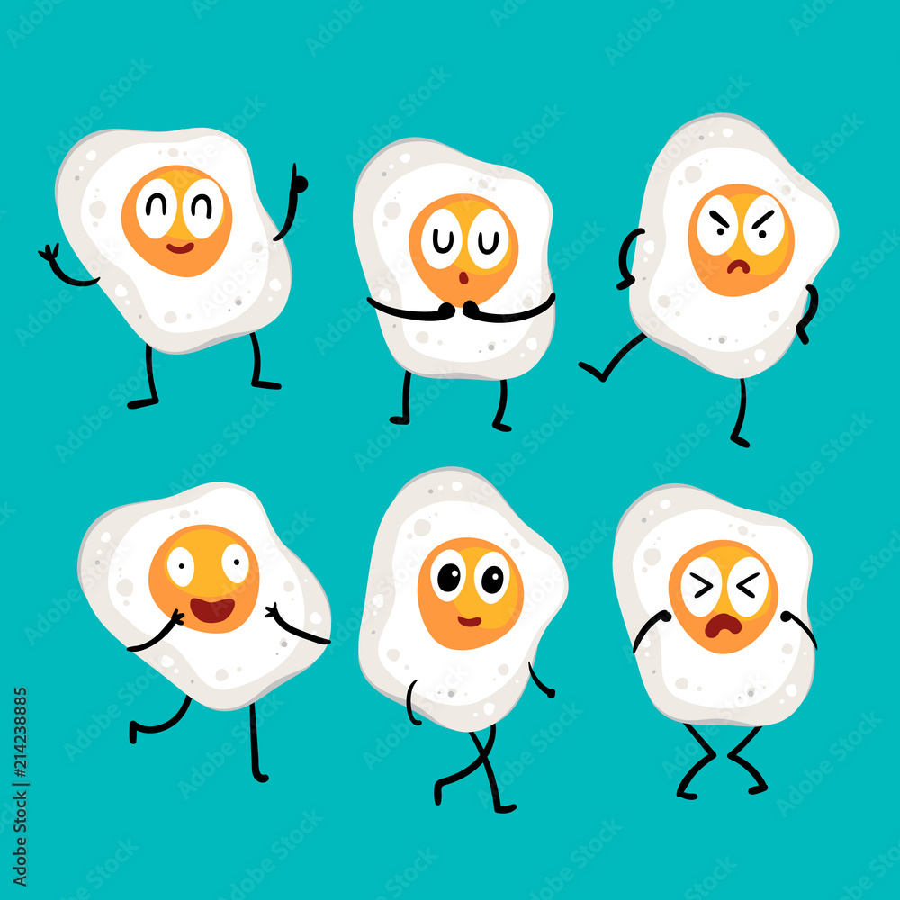 Obraz premium fried egg character vector design