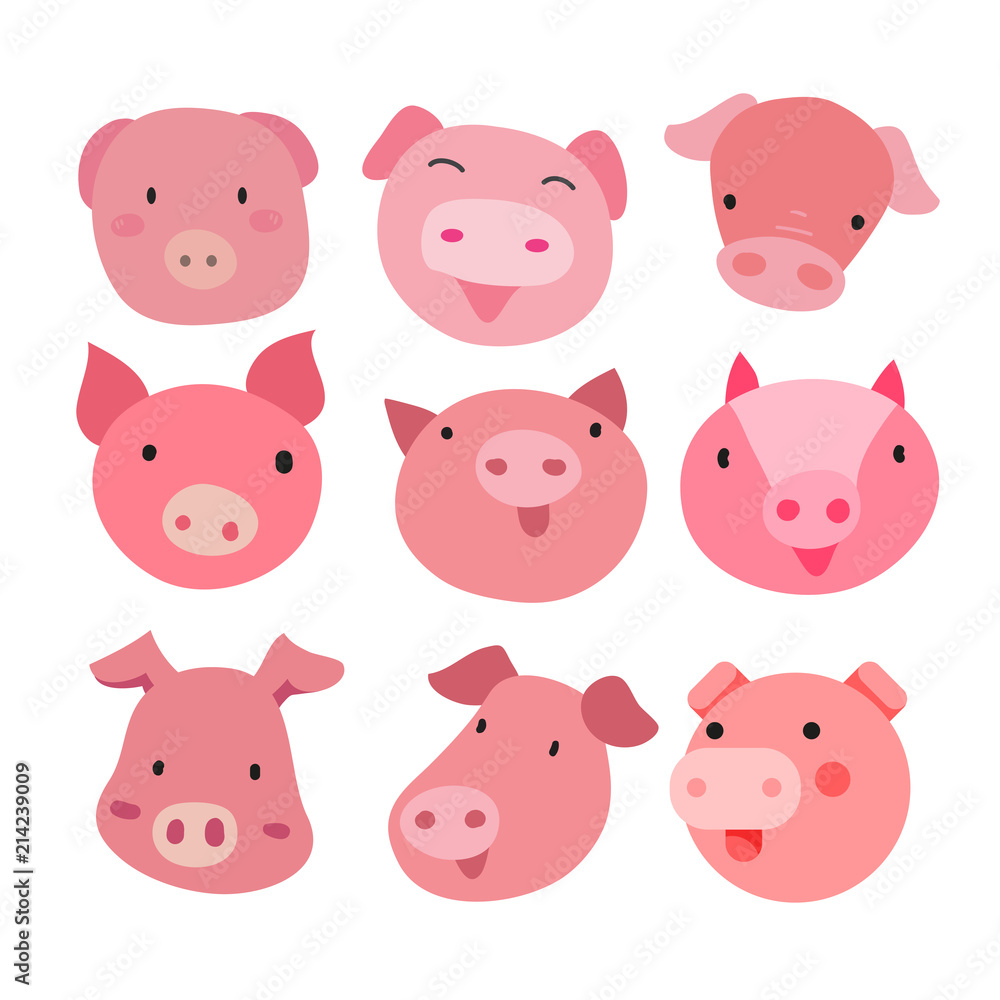 pig character vector design pig character vector design