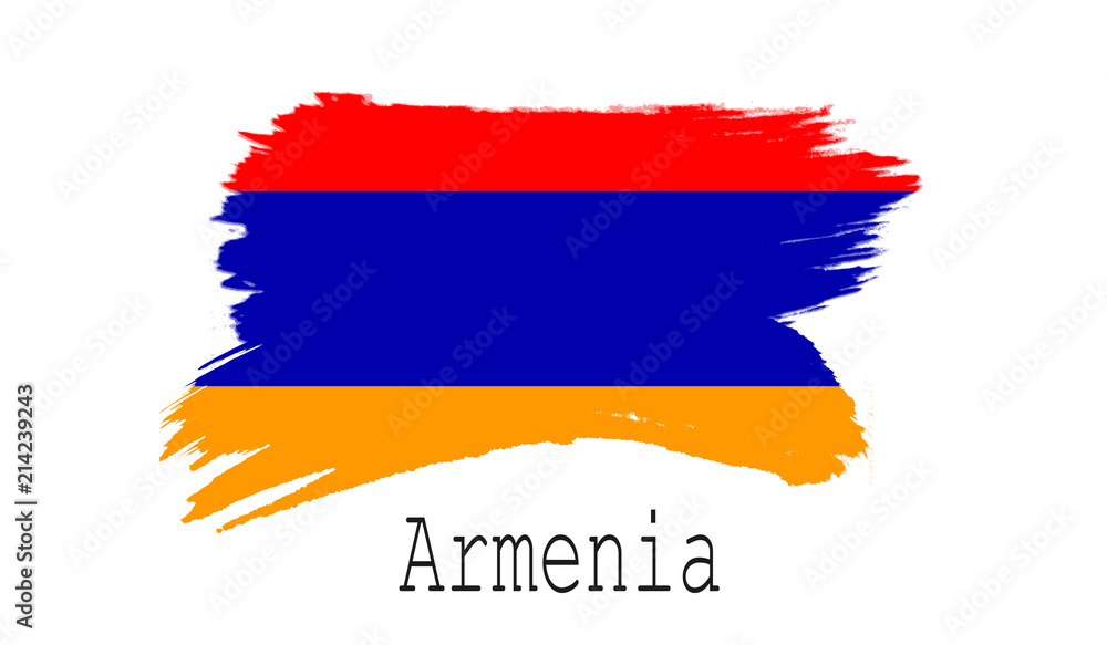 Armenia flag on white background