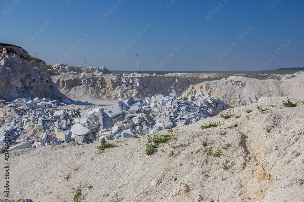 Marble limestone ore white quarry open pit mining technology