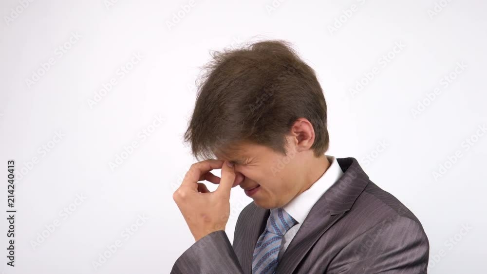 Businessman with a Thinking after Big Business Loss Businessman with a Thinking after Big Business Loss