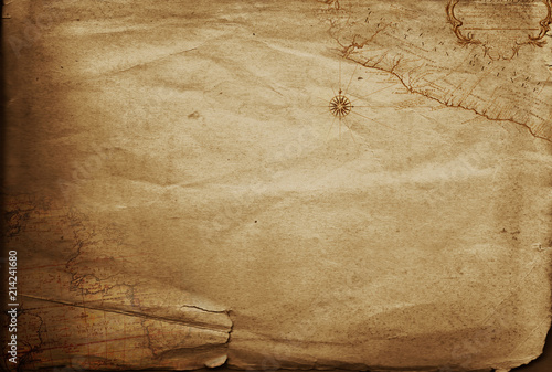 Steampunk vintage map. Dark background, grunge canvas paper. Retro wallpaper.