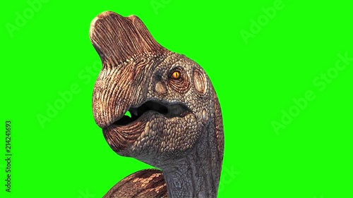 Oviraptor Dinosaurs Attack Green Screen Close up Jurassic World 3D Rendering Animation photo