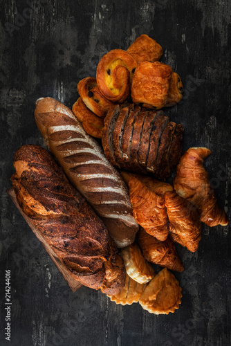 Assortment of baked French bread