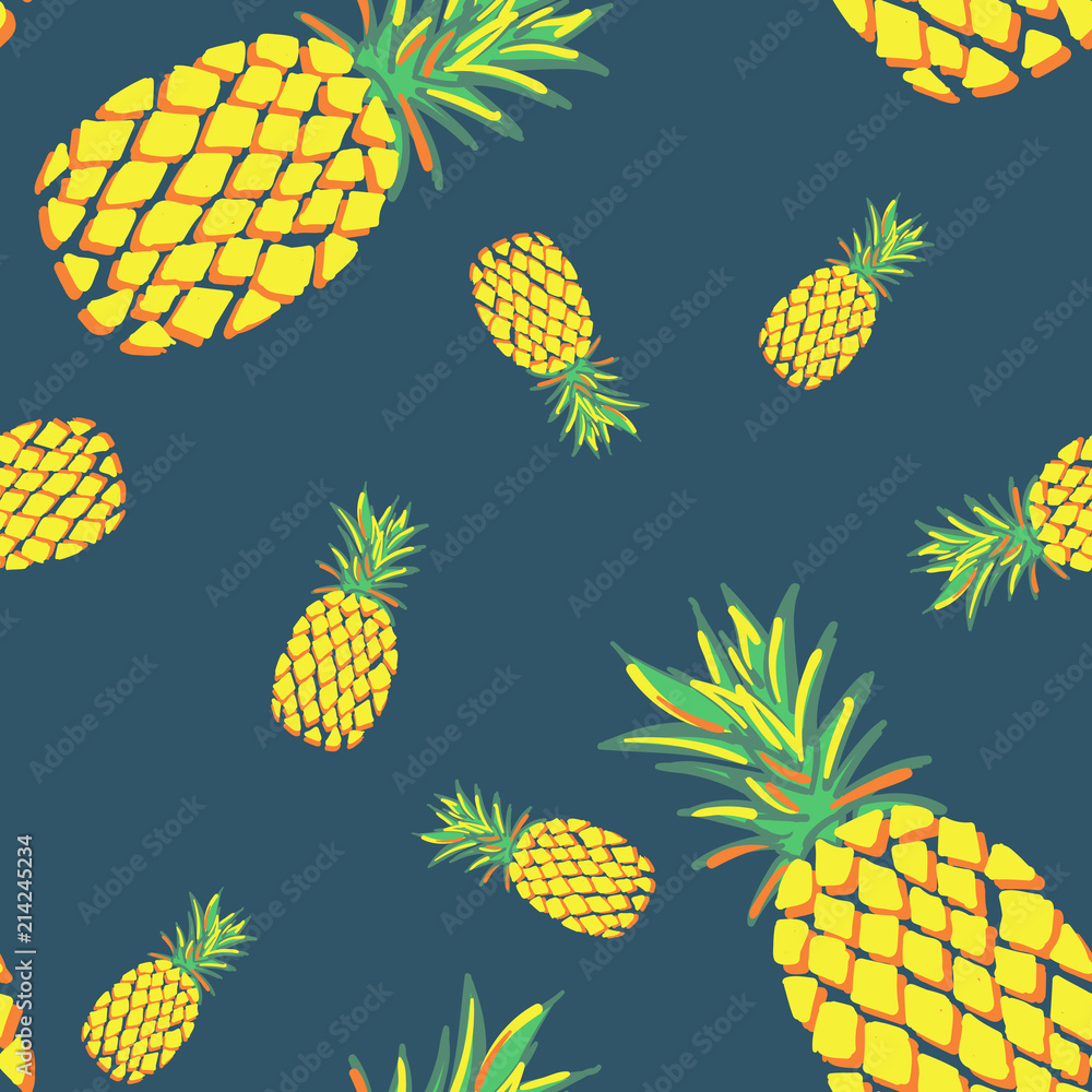 Vector Seamless Pattern for Pineapples Vector Seamless Pattern for Pineapples