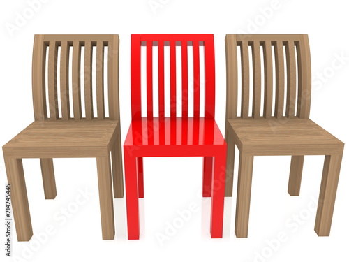 Concept of three chairs
