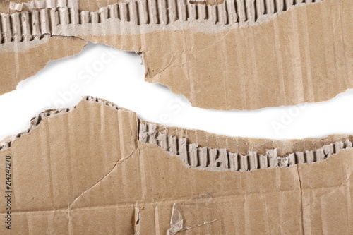 Foto Corrugated cardboard border background and texture