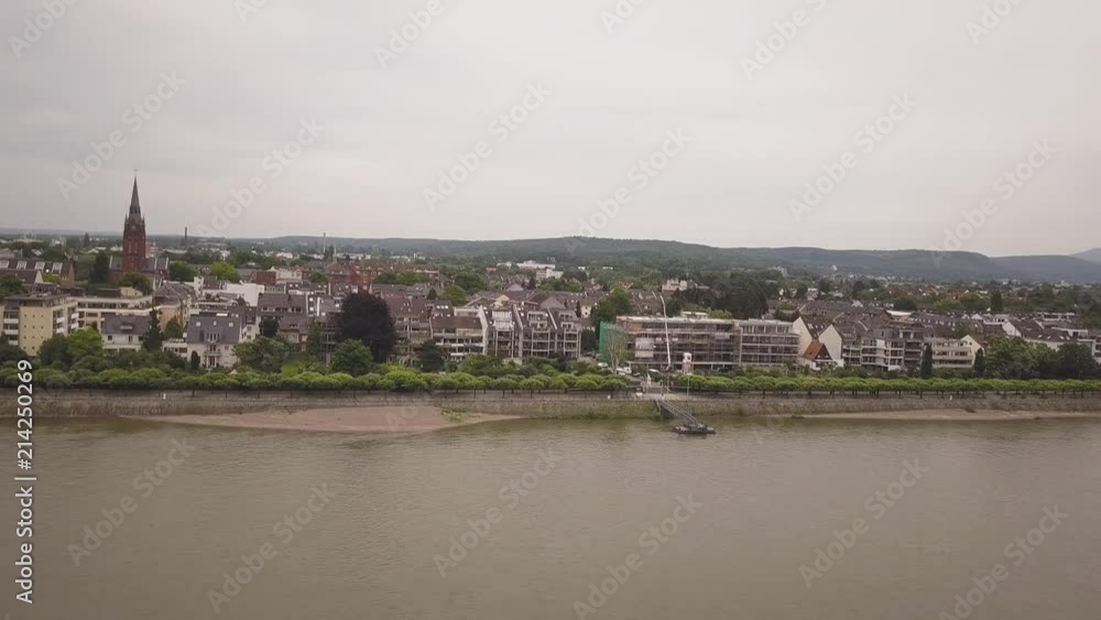 View from the heights on the city of Bonn Germany, river, bridge, buildings View from the heights on the city of Bonn Germany, river, bridge, buildings