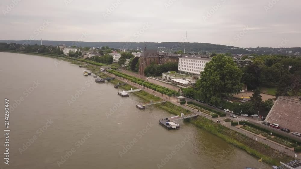Embankment of the River Rhine in Bonn Germany Embankment of the River Rhine in Bonn Germany