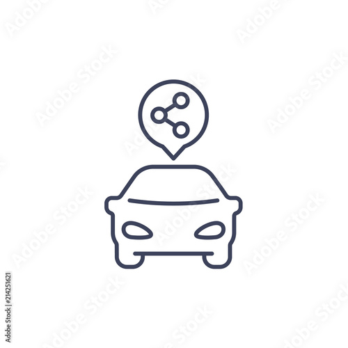carsharing service icon, line vector