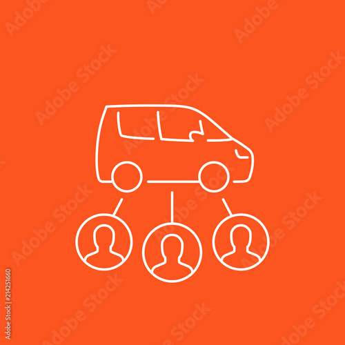 carsharing service vector, mono line style icon