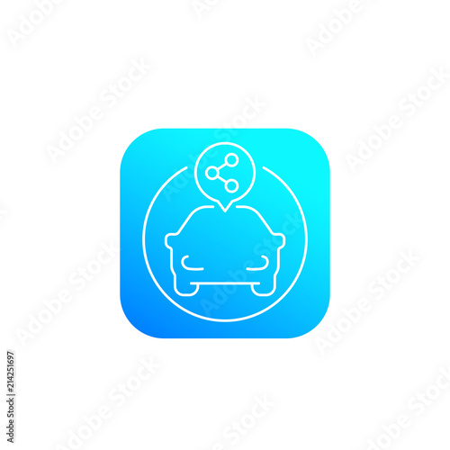 carsharing service, line vector icon design