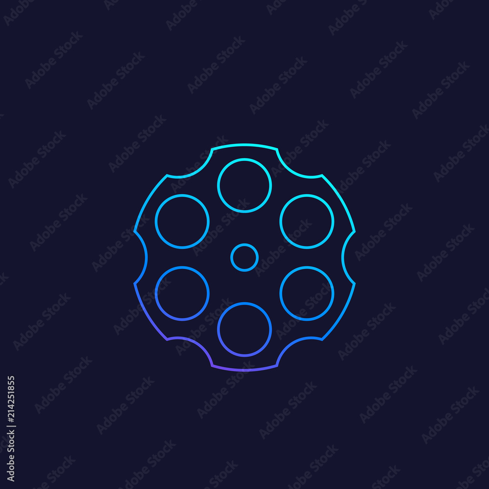 cylinder of a revolver, linear vector Stock Vector | Adobe Stock