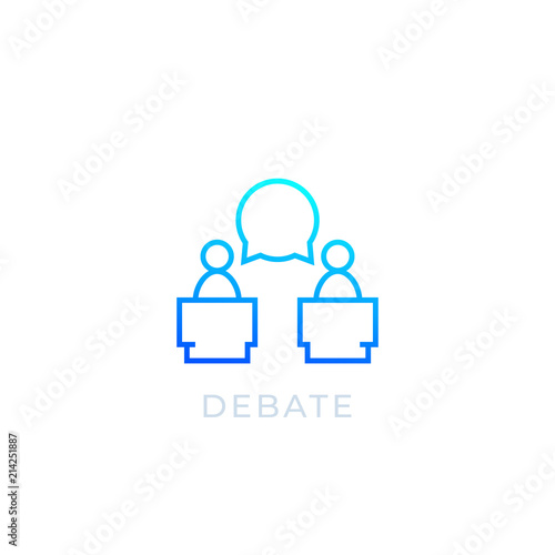 debate icon, line vector