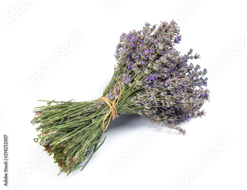 Fototapeta Naklejka Na Ścianę i Meble -  Beautiful blooming lavender flowers on white background