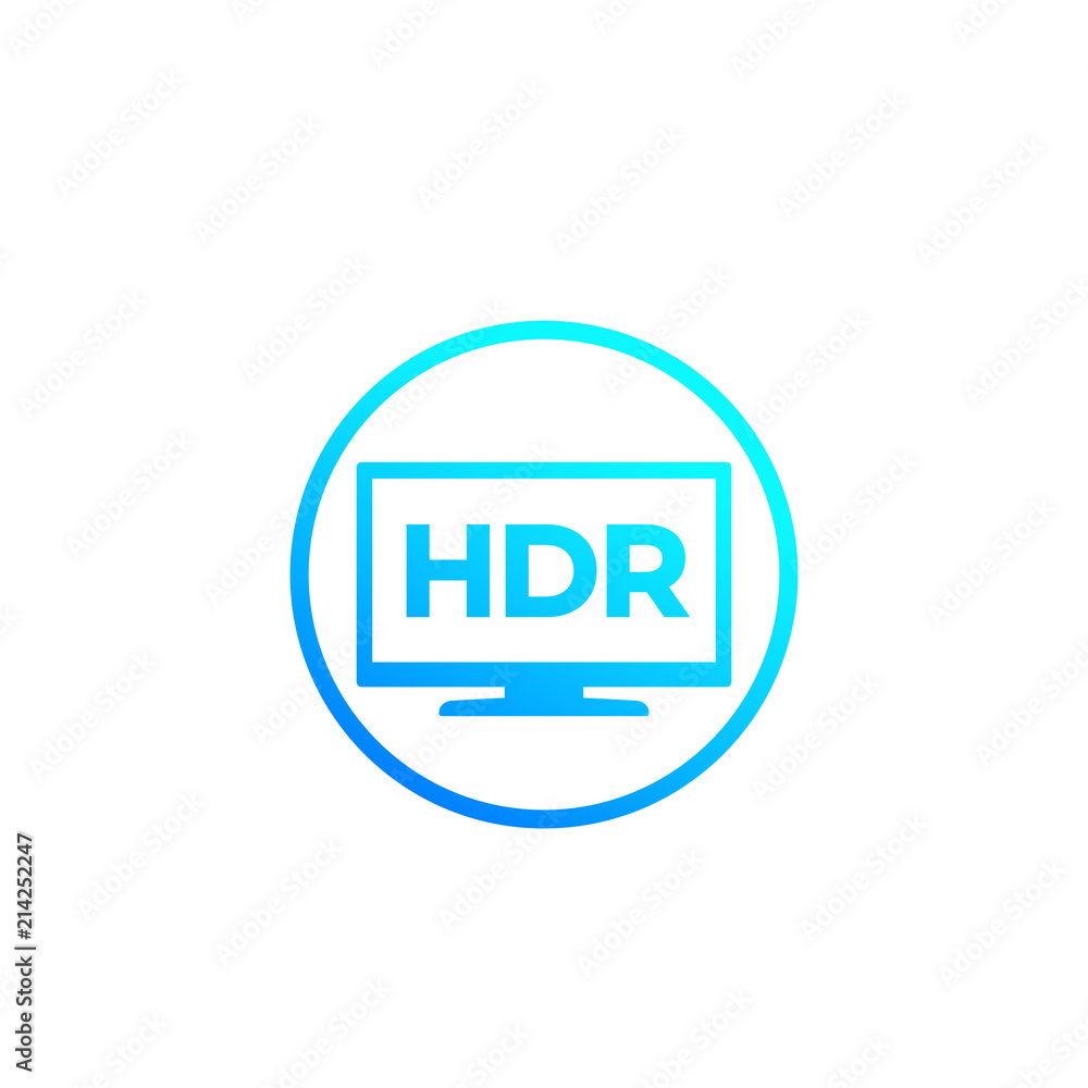 HDR, tv screen vector mark HDR, tv screen vector mark