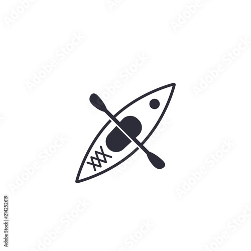 kayak top view, vector icon