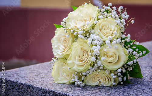 Bridal bouquet. The bride s bouquet. Bouquet of white roses