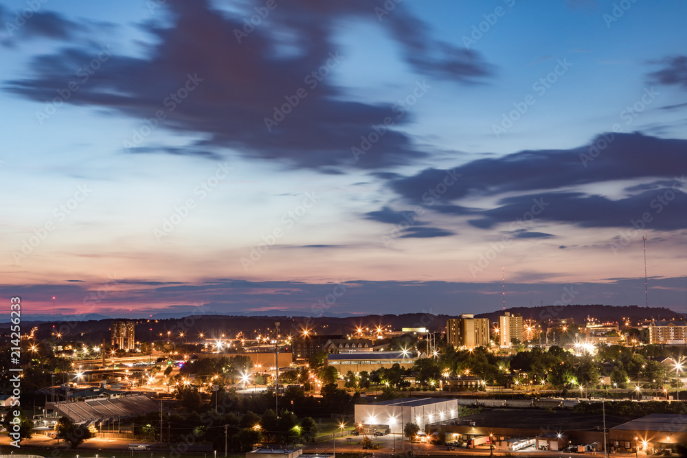 Night scenics of Knoxville Tennessee in the summer of 2018