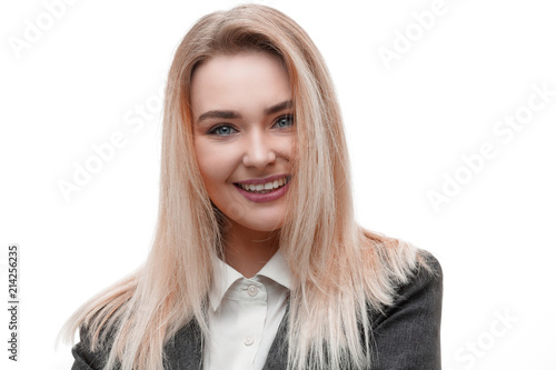 closeup.portrait of young successful women.