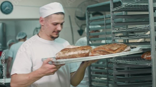 Cook smells freshly baked bread