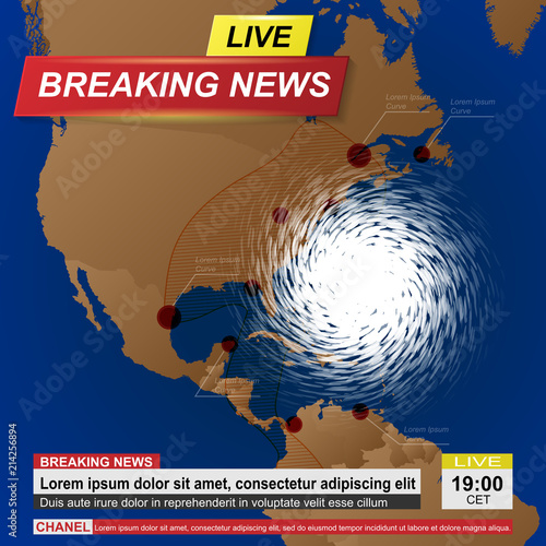 USA hurricane news background