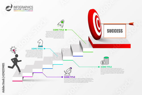 Infographic design template. staircase concept with steps