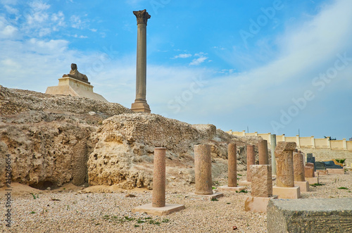Greek-Roman ruins in Alexandria, Egypt photo