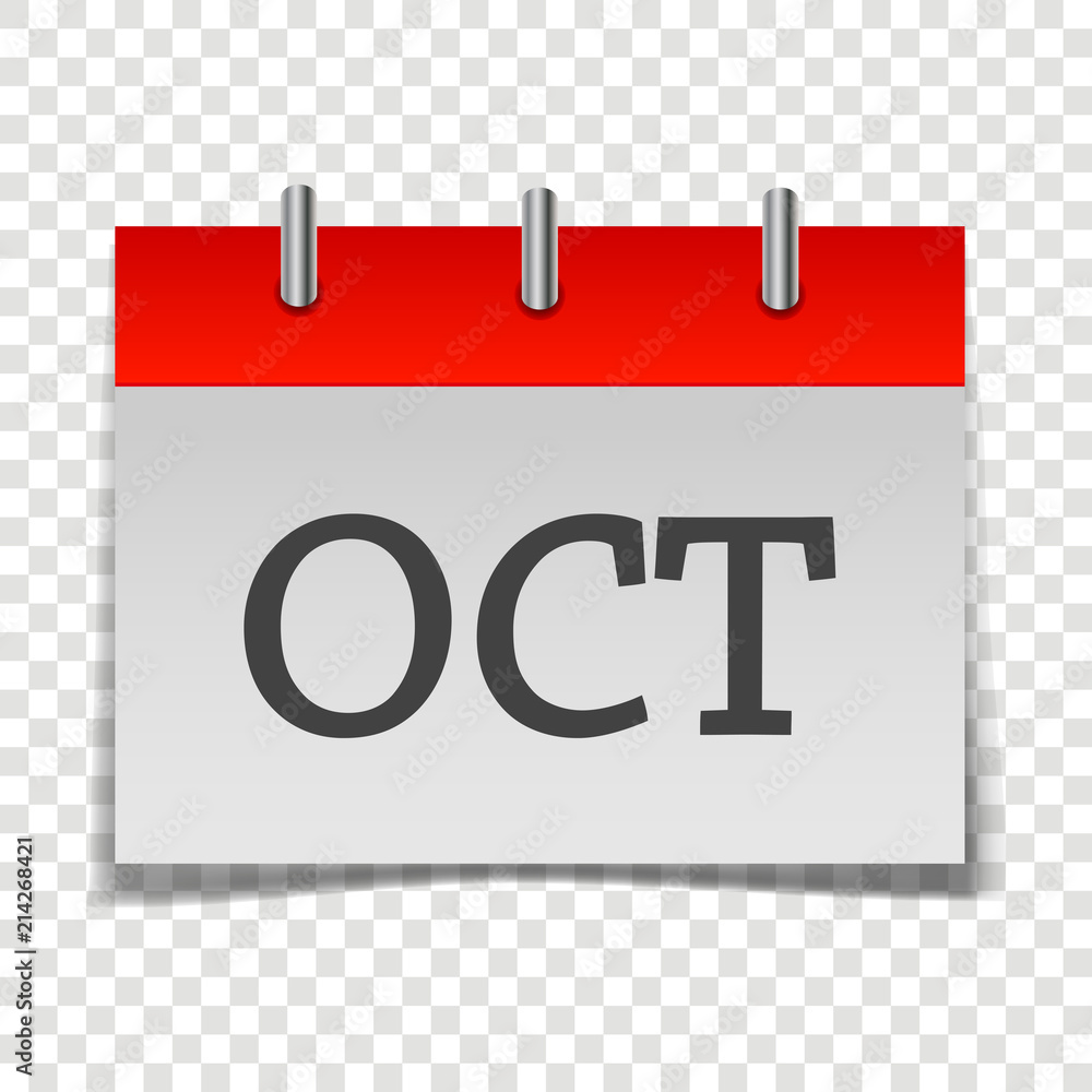 Calendar month October icon on gray and red color on transparent background Stock Vector | Adobe Stock calendar-month-october-icon-on-gray-and-red-color-on-transparent-background-stock-vector-adobe-stock