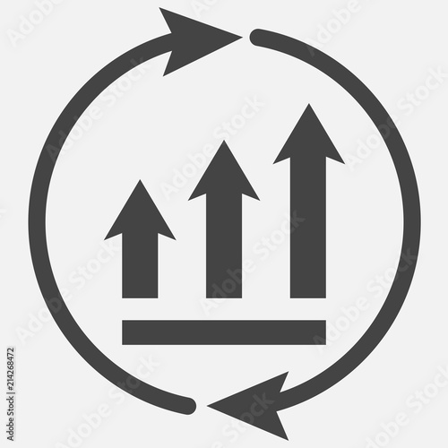 Fototapeta Naklejka Na Ścianę i Meble -  Growth graph with arrows in a circle. Vector business icon schedule