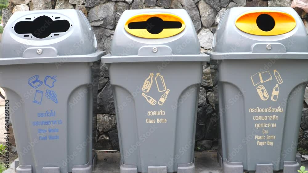 Recycle Bin To Separate Waste. Reduce, Reuse, Recycle. Stock Video ...