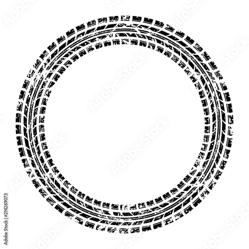 Circle grunge tire track