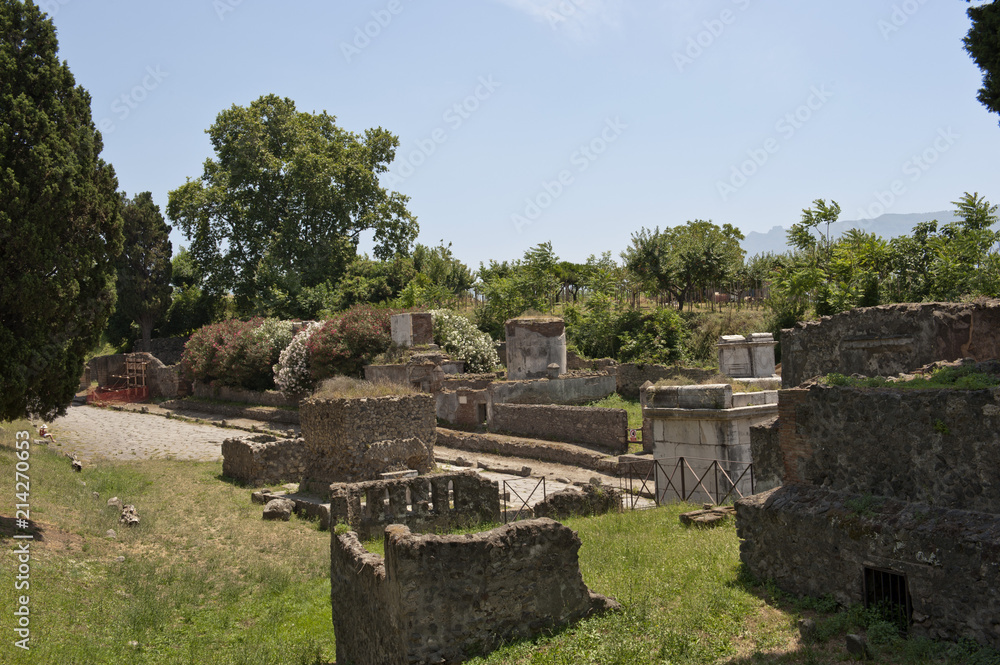 Via dei Sepolcri, Ausgrabung Pompeji, Antike, Provinz Neapel, Napoli, Kampanien, Campagna, Italien, Italia