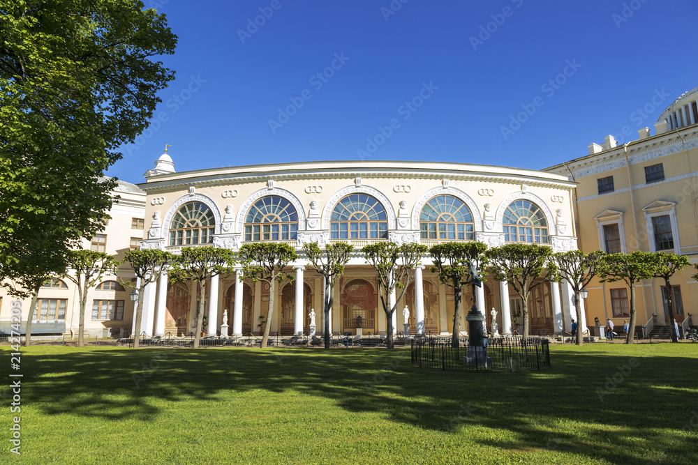 Gallery of Gonzago, an architectural and frescos ensemble of the Pavlovsk Palace. Pavlovsk, St. Petersburg, Russia
