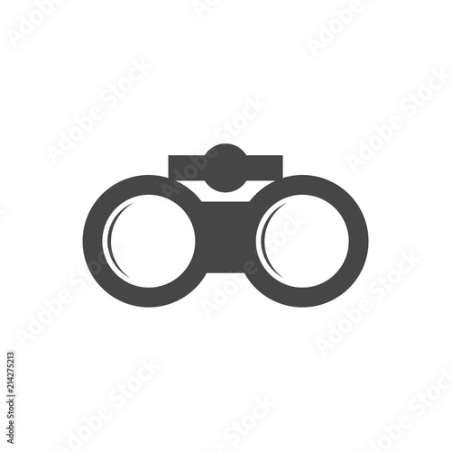 Binocular field glasses flat icon on white background