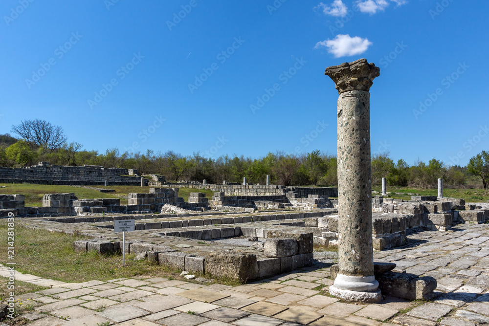 Ruins of The capital city of the First  Bulgarian Empire medieval stronghold Great Preslav (Veliki Preslav), Shumen Region, Bulgaria